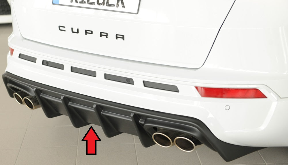 Rieger 00027045 SEAT 5FP Ateca Cupra Rear Diffuser -  Matte Black