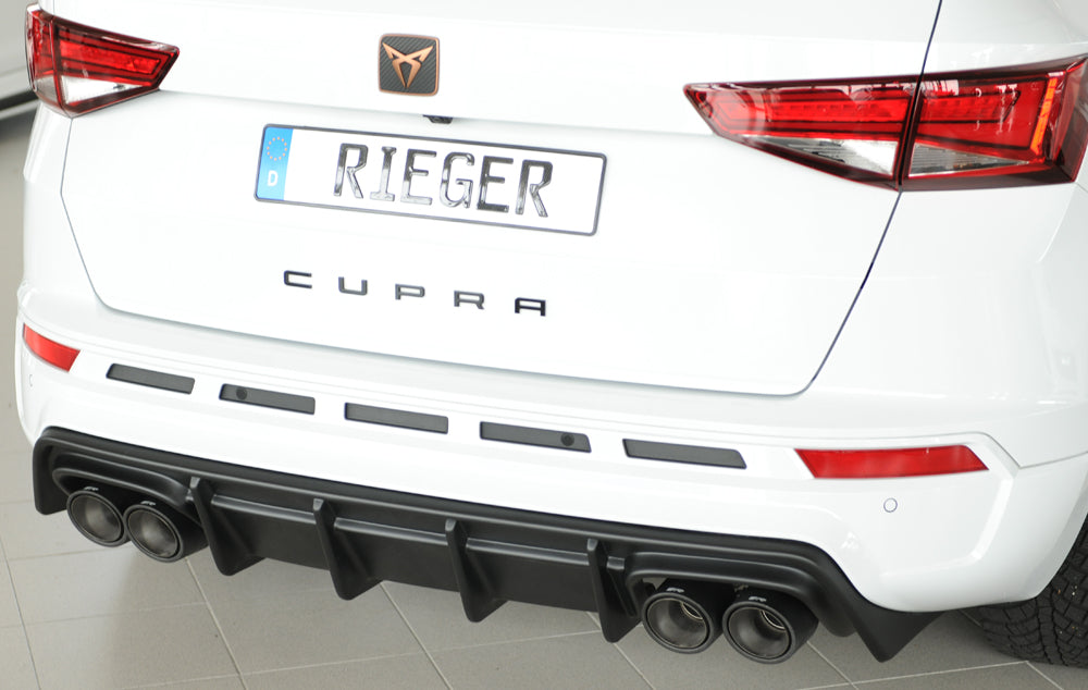 Rieger 00027045 SEAT 5FP Ateca Cupra Rear Diffuser -  Matte Black