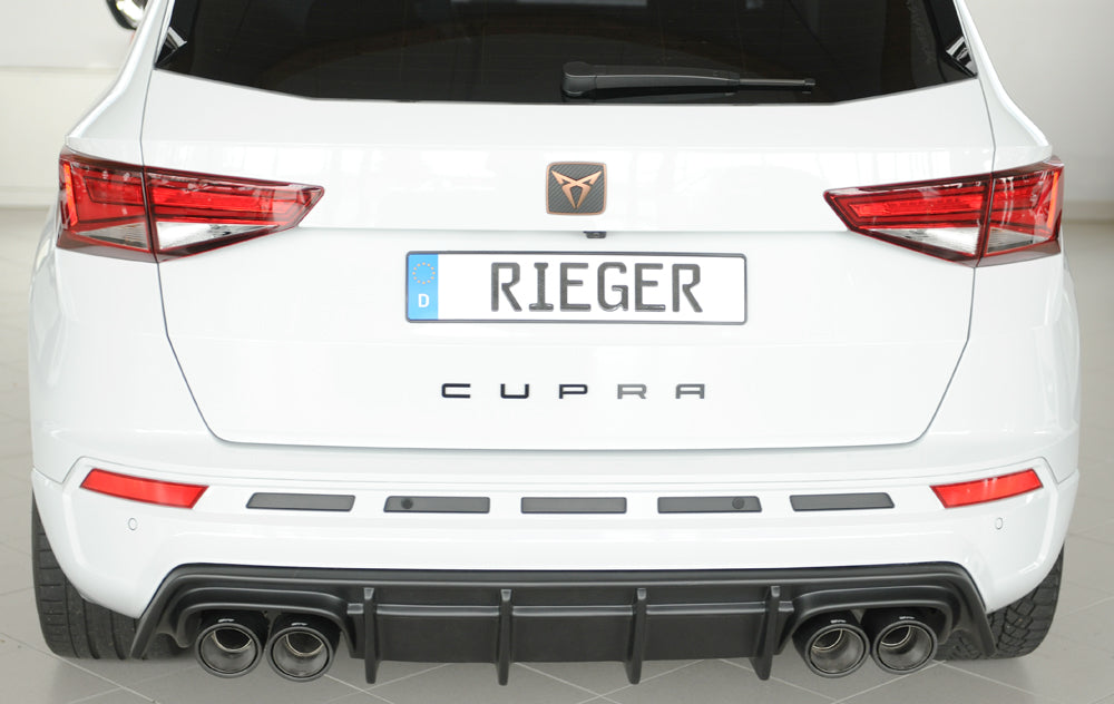 Rieger 00027045 SEAT 5FP Ateca Cupra Rear Diffuser -  Matte Black