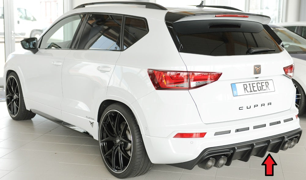 Rieger 00027045 SEAT 5FP Ateca Cupra Rear Diffuser -  Matte Black