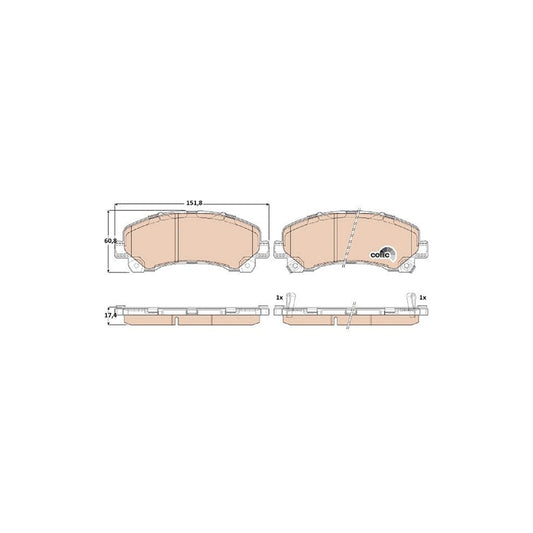 TRW Cotec Gdb3545 Brake Pad Set With Acoustic Wear Warning