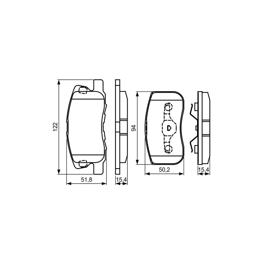 Bosch 0986495313 Brake Pad Set Excl Wear Warning Contact With Mounting Manual BP1602