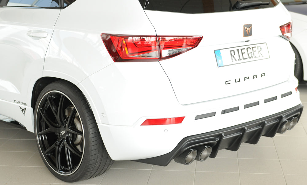 Rieger 00027045 SEAT 5FP Ateca Cupra Rear Diffuser -  Matte Black