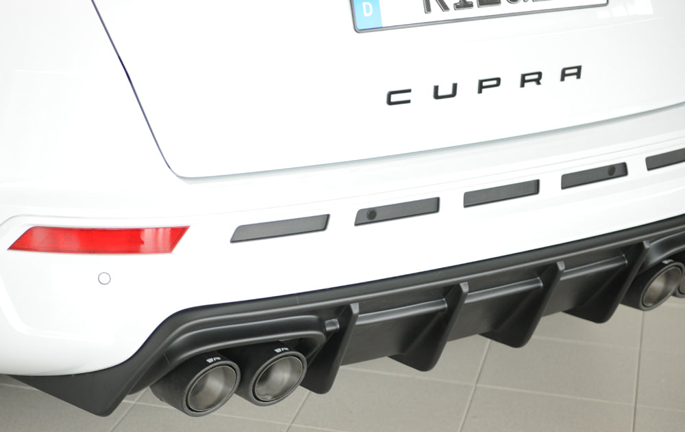 Rieger 00027045 SEAT 5FP Ateca Cupra Rear Diffuser -  Matte Black