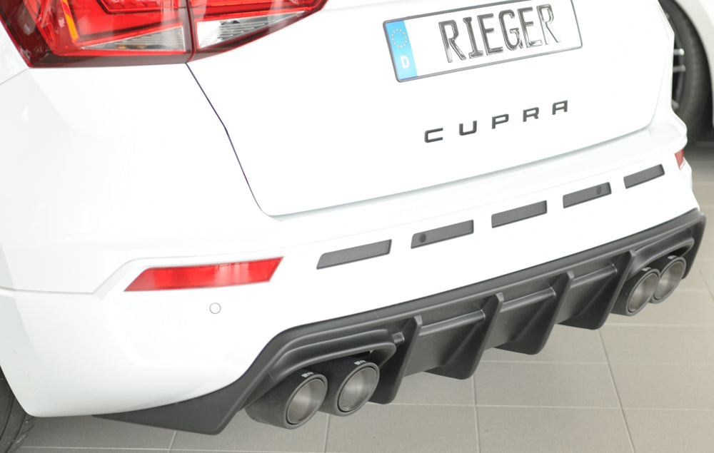 Rieger 00027045 SEAT 5FP Ateca Cupra Rear Diffuser -  Matte Black