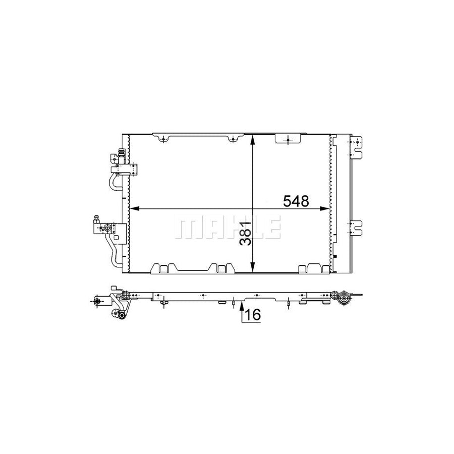 MAHLE ORIGINAL AC 375 000S Air conditioning condenser with dryer