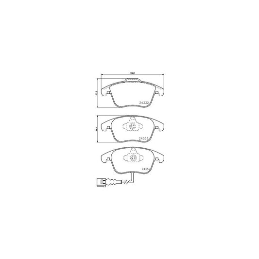 Hella 8DB 355 014 031 Brake Pad Set With Integrated Wear Warning Contact
