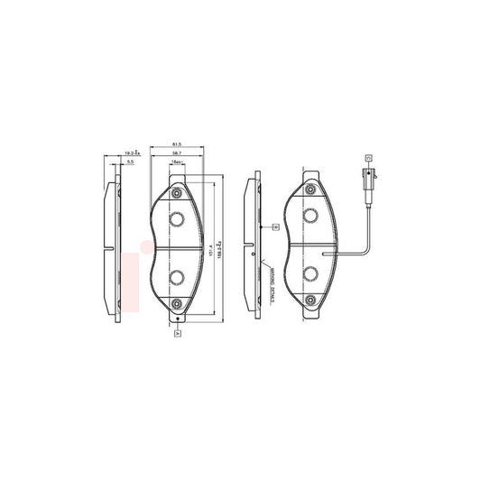 Bosch 0986Tb2944 Brake Pad Set Incl Wear Warning Contact