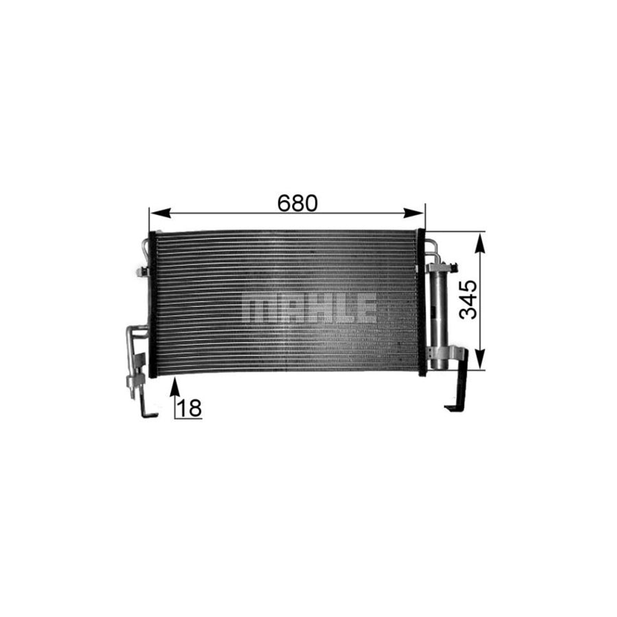 MAHLE ORIGINAL AC 263 000S Air conditioning condenser with dryer