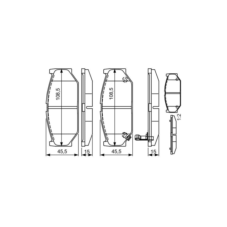 Bosch 0986495308 Brake Pad Set For Suzuki Swift With Acoustic Wear Warning With Mounting Manual BP1597