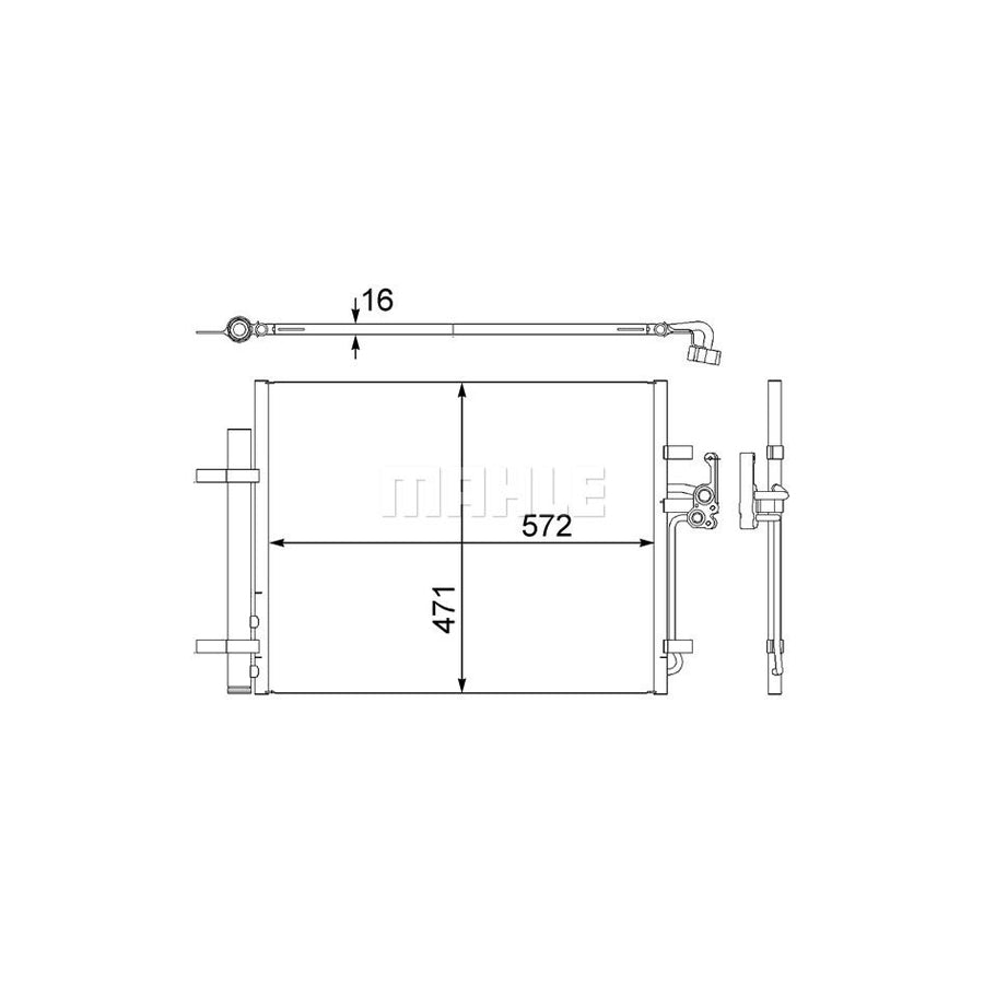 MAHLE ORIGINAL AC 441 000S Air conditioning condenser with dryer, with seal ring