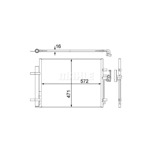 MAHLE ORIGINAL AC 441 000S Air conditioning condenser with dryer, with seal ring