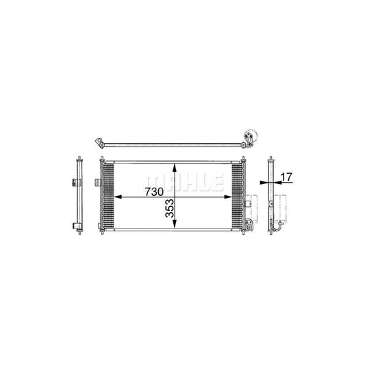 MAHLE ORIGINAL AC 674 000S Air conditioning condenser for NISSAN Almera Tino (V10) without dryer