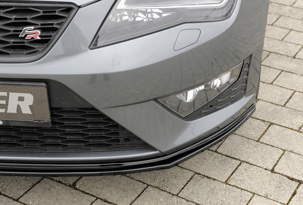 Rieger 00088105 SEAT 5F Front Splitter (Leon FR & Leon Cupra) - Glossy Black