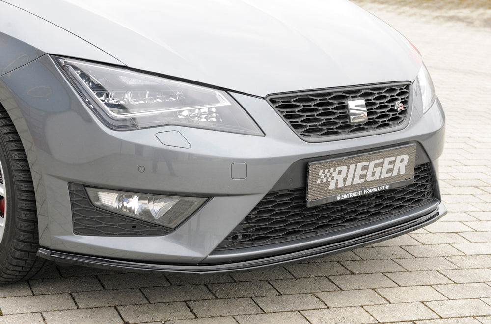Rieger 00088105 SEAT 5F Front Splitter (Leon FR & Leon Cupra) - Glossy Black