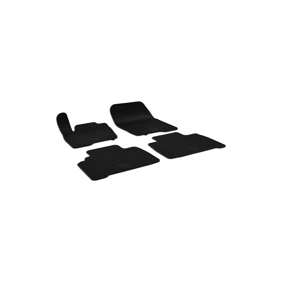 WALSER Tailored 50767 Floor mat set Elastomer, Front and Rear, Quantity: 4, Black