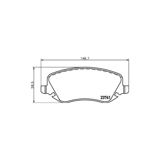 Hella 8DB 355 018 761 Brake Pad Set For Lancia Thesis 841 Incl Wear Warning Contact With Brake Caliper Screws