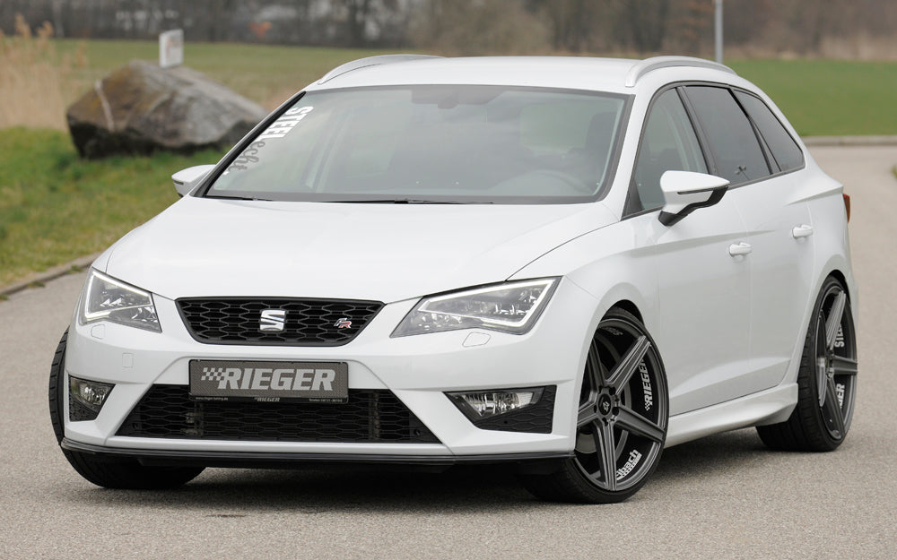 Rieger 00088105 SEAT 5F Front Splitter (Leon FR & Leon Cupra) - Glossy Black