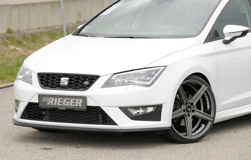 Rieger 00088105 SEAT 5F Front Splitter (Leon FR & Leon Cupra) - Glossy Black