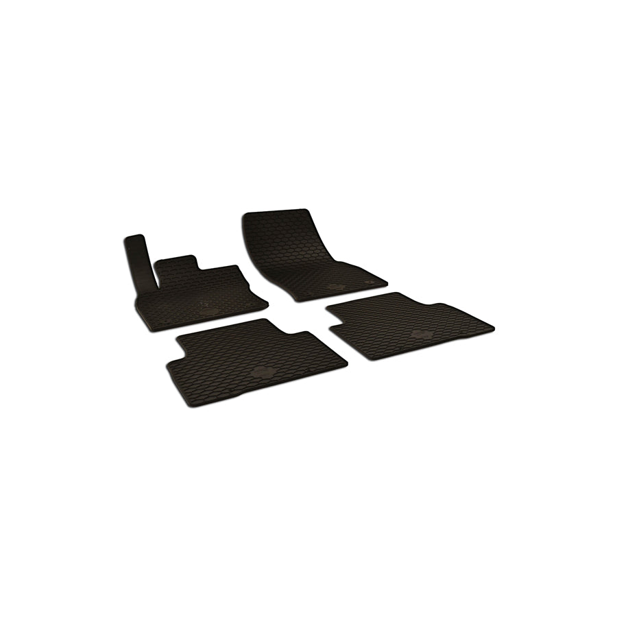 WALSER 50811 Floor mat set Elastomer, Front and Rear, Quantity: 4, Black