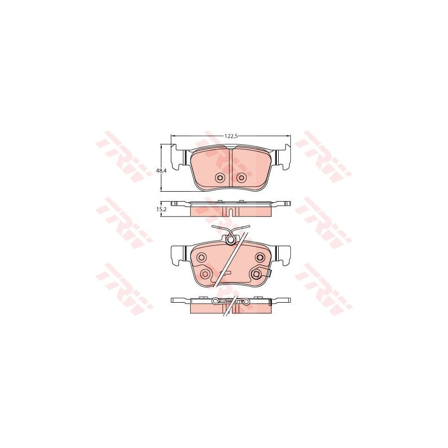 TRW Gdb2256 Brake Pad Set For Honda Civic With Acoustic Wear Warning