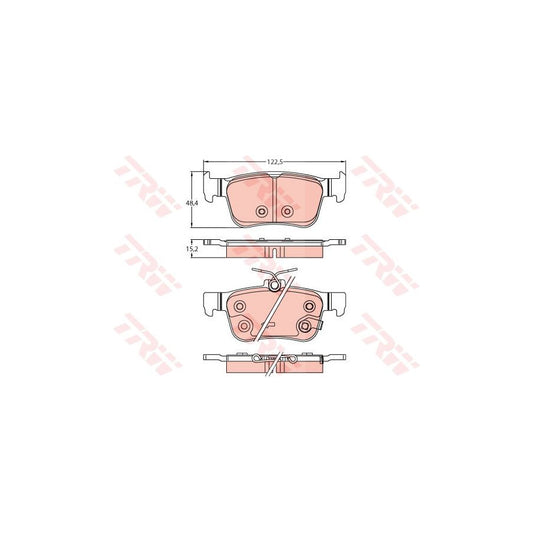 TRW Gdb2256 Brake Pad Set For Honda Civic With Acoustic Wear Warning