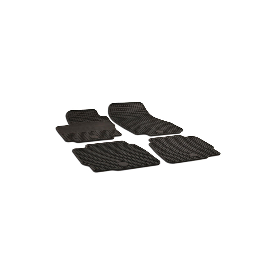 WALSER 50582 Floor mat set Elastomer, Front and Rear, Quantity: 4, Black