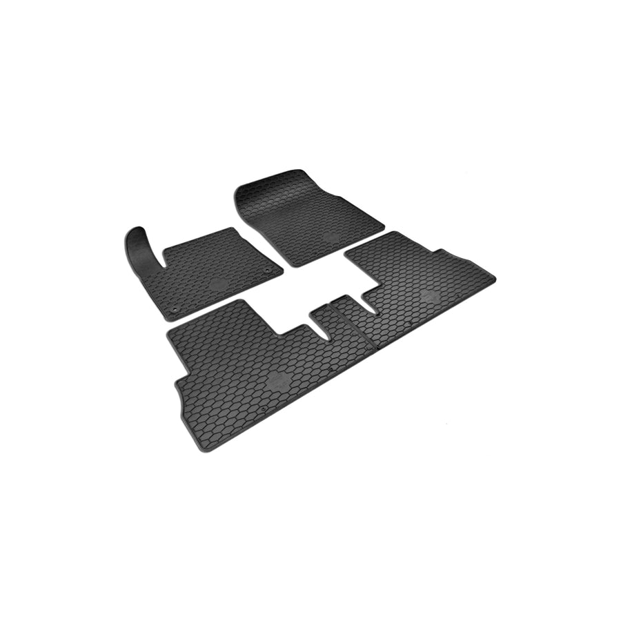 WALSER RubberLine 50868 Floor mat set Elastomer, Front and Rear, Black
