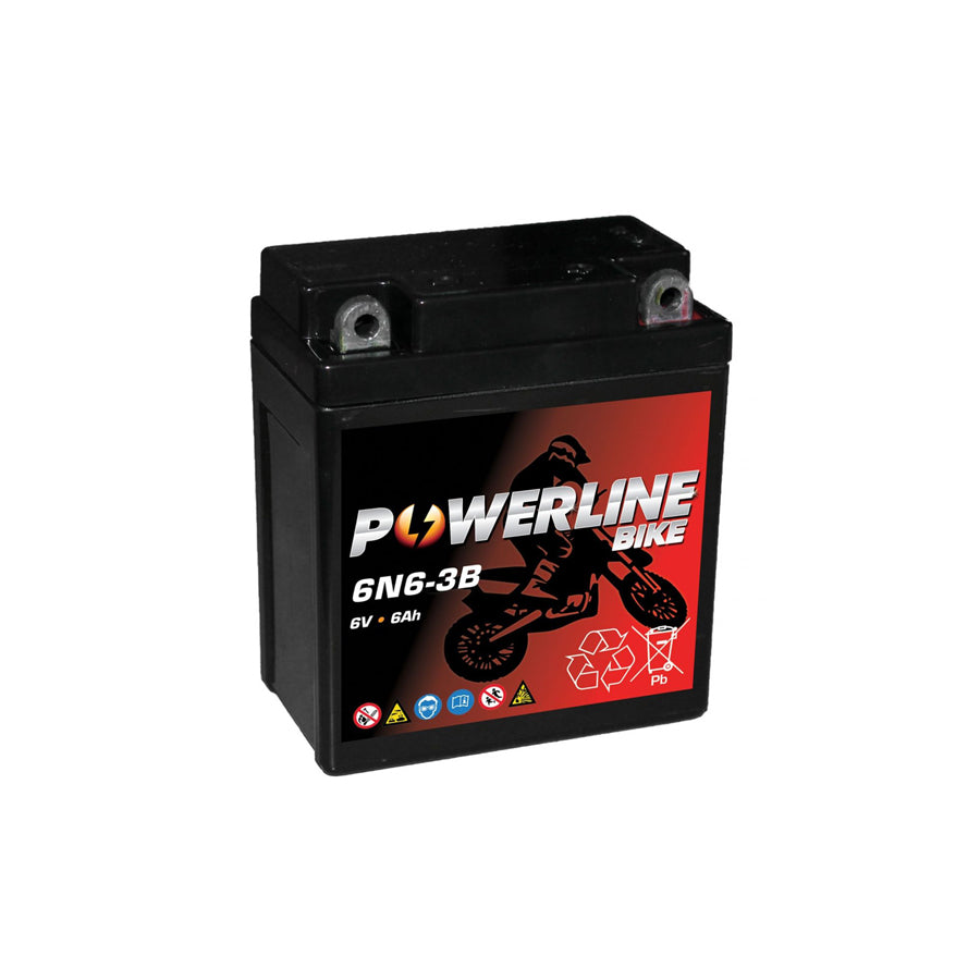Powerline 6N6-3B AGM Motorcycle Battery 6V 6Ah 6N63B