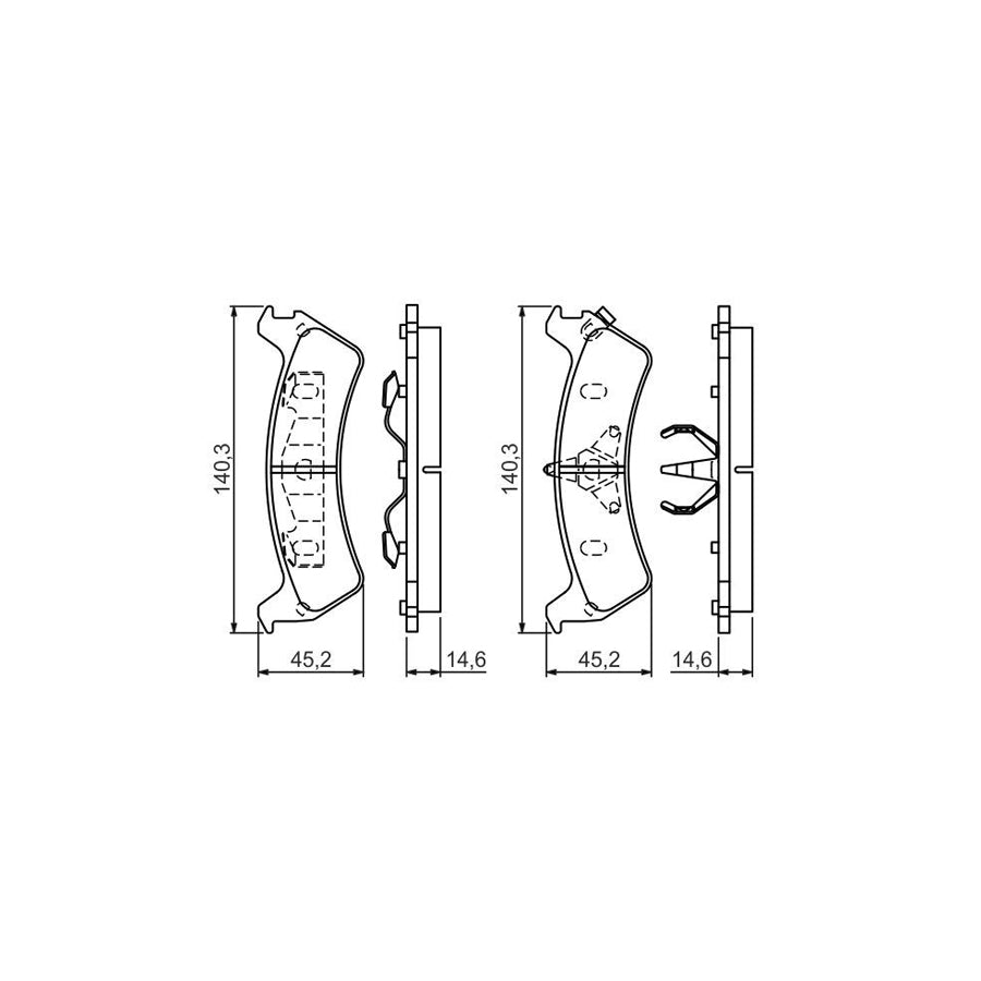 Bosch 0986424655 Brake Pad Set For Ford Usa Explorer With Acoustic Wear Warning With Piston Clip With Spring BP371