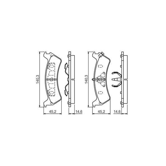 Bosch 0986424655 Brake Pad Set For Ford Usa Explorer With Acoustic Wear Warning With Piston Clip With Spring BP371
