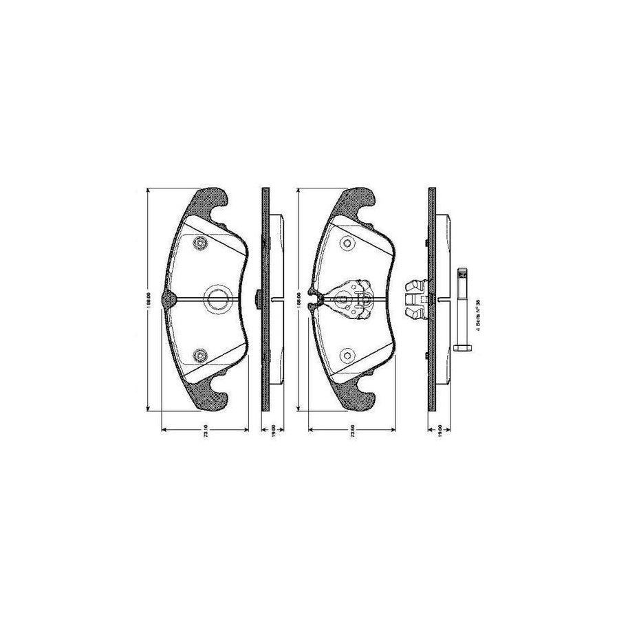 Bosch 0986Tb3032 Brake Pad Set Excl Wear Warning Contact With Bolts With Accessories