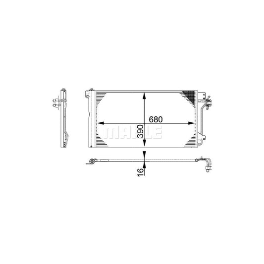 MAHLE ORIGINAL AC 672 000P Air conditioning condenser with dryer