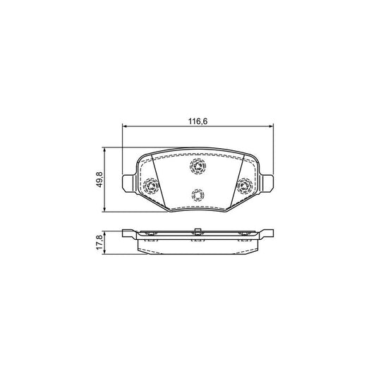 Bosch 0986495385 Brake Pad Set With Anti Squeak Plate With Mounting Manual BP1751