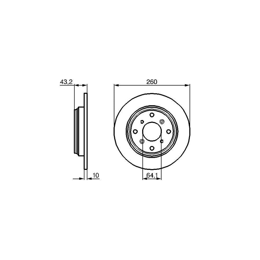 BOSCH 0 986 478 680 Brake Disc Solid Oiled with bolts screws