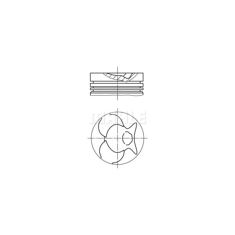MAHLE ORIGINAL 002 11 01 Piston 87,5 mm, with piston rings, with piston ring carrier