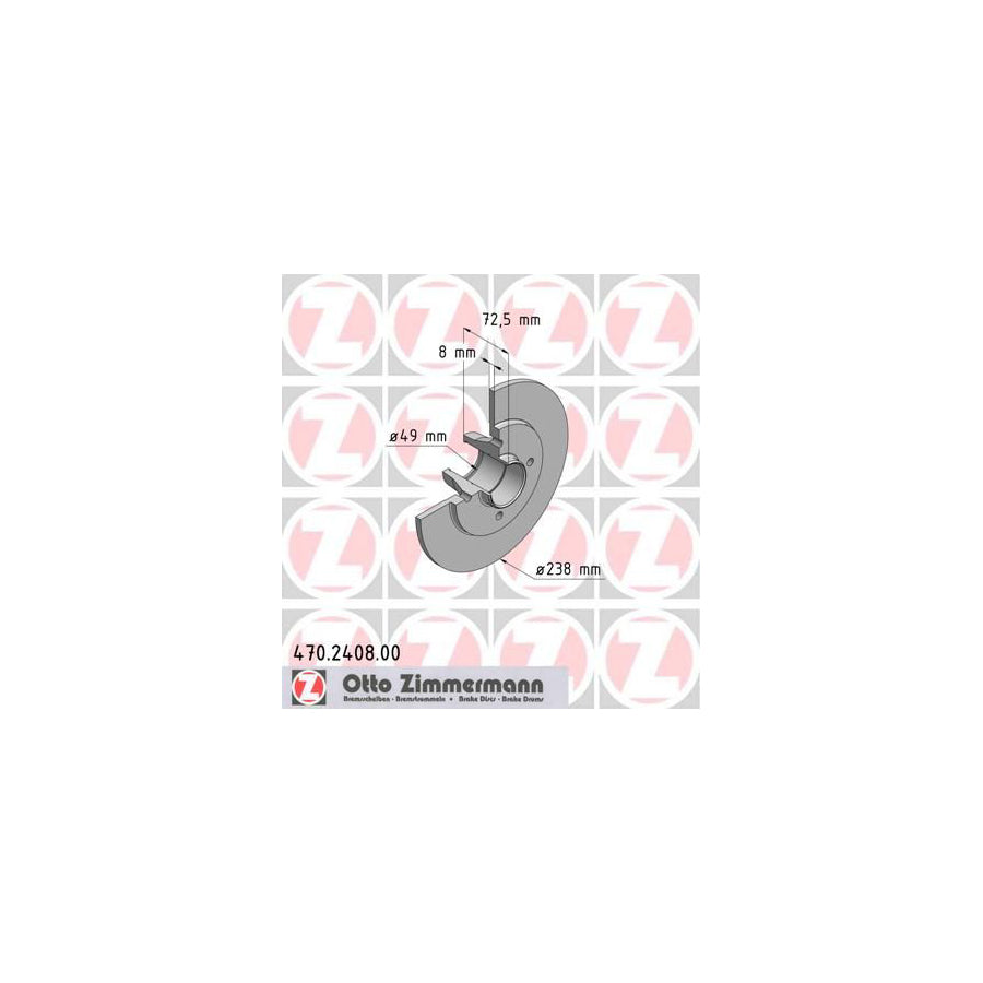 ZIMmERMANN 470 2408 00 Brake Disc Solid