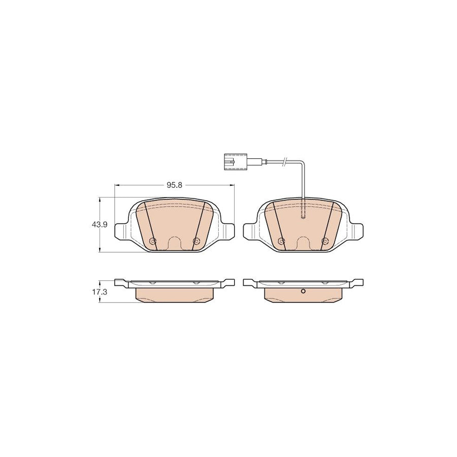 TRW Gdb1985 Brake Pad Set For Fiat Linea 323 110 Incl Wear Warning Contact