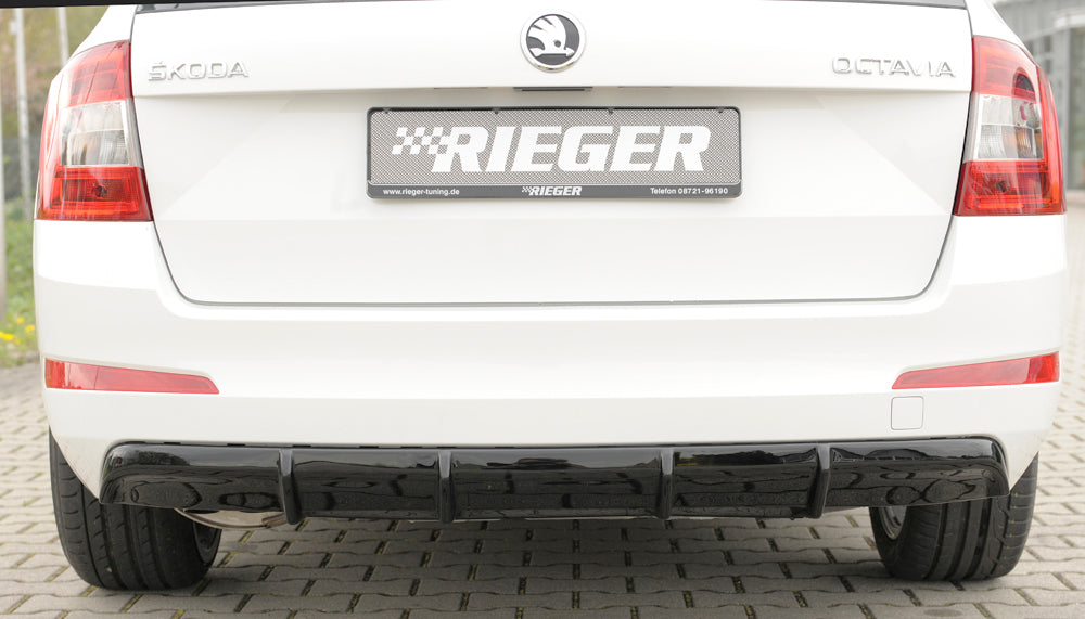 Rieger 00088109 Skoda 5E Octavia Rear Diffuser - Glossy Black
