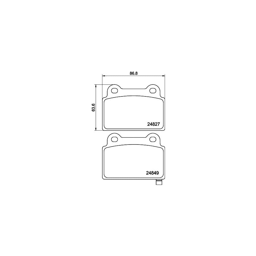 Hella 8DB 355 014 701 Brake Pad Set For Mitsubishi Lancer Viii Saloon Cy_A Cz_A With Acoustic Wear Warning