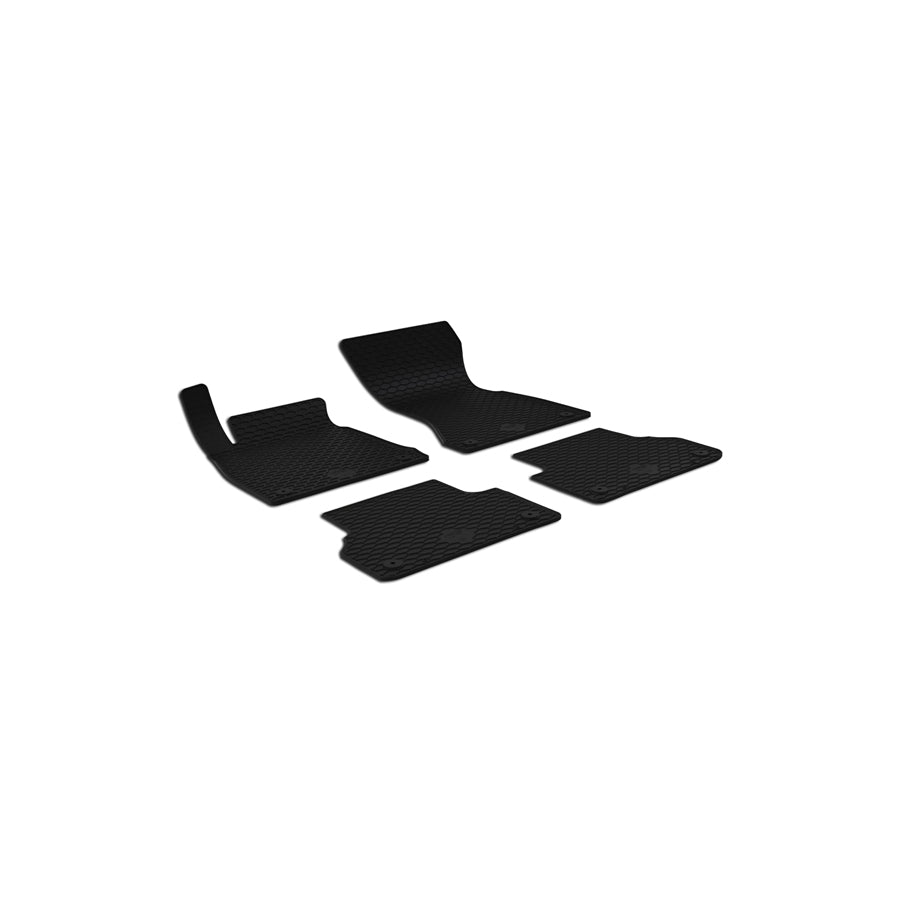 WALSER 50742 Floor mat set Elastomer, Front and Rear, Quantity: 4, Black