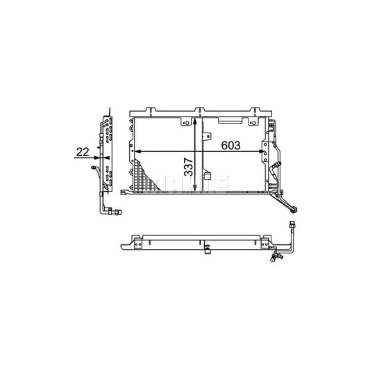 MAHLE ORIGINAL AC 210 000P Air conditioning condenser suitable for MERCEDES-BENZ SL Convertible (R129) without dryer