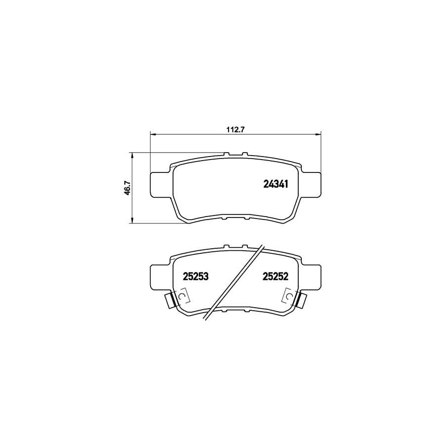 Brembo P 28 062 Brake Pad Set With Acoustic Wear Warning