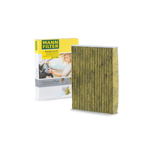 MANN-FILTER FP 27 009 Pollen filter Activated Carbon Filter, Activated Carbon Filter with polyphenol, Particulate filter (PM 2.5), with antibacterial action, with fungicidal effect, FreciousPlus