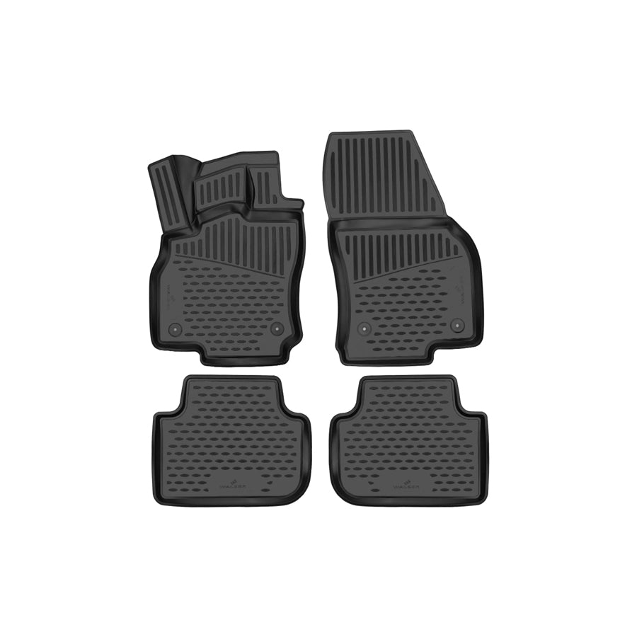 WALSER Tailored, XTR 75239 Floor mat set Elastomer, Front and Rear, Black