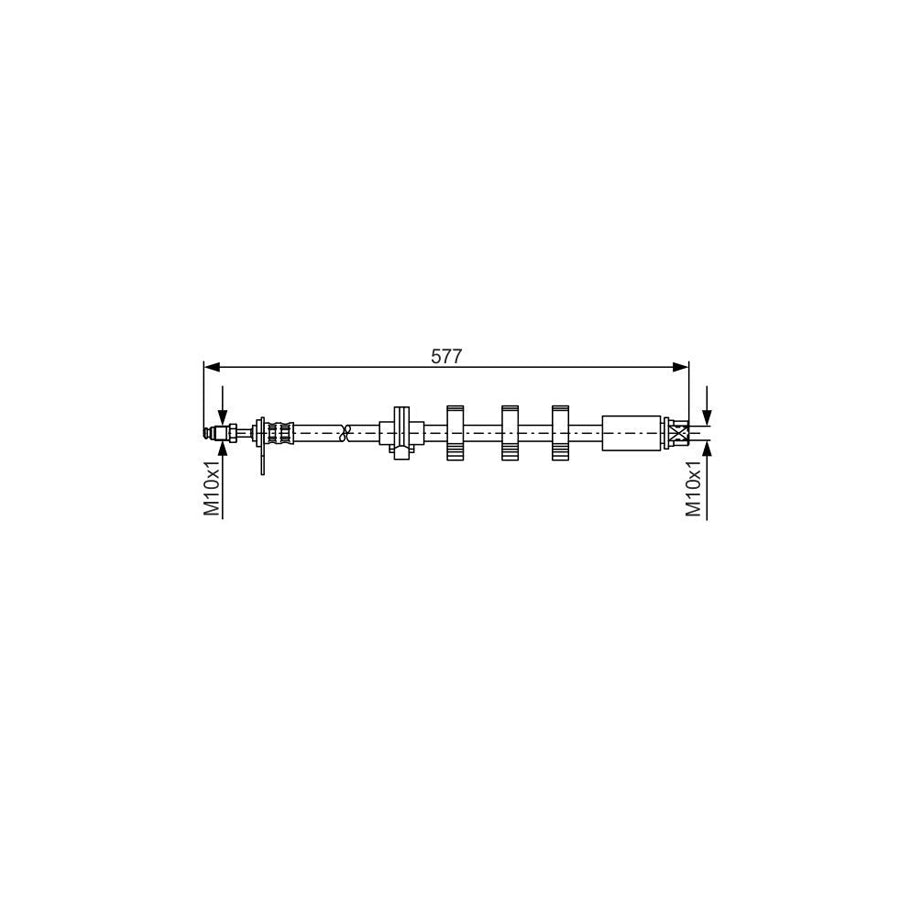 BOSCH 1 987 476 809 Brake Hose for PEUGEOT 406 530Mm M10X1 