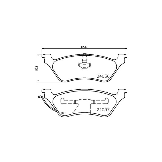 Hella 8DB 355 023 111 Brake Pad Set For Chrysler Voyager Grand Voyager Iii Gs Not Prepared For Wear Indicator