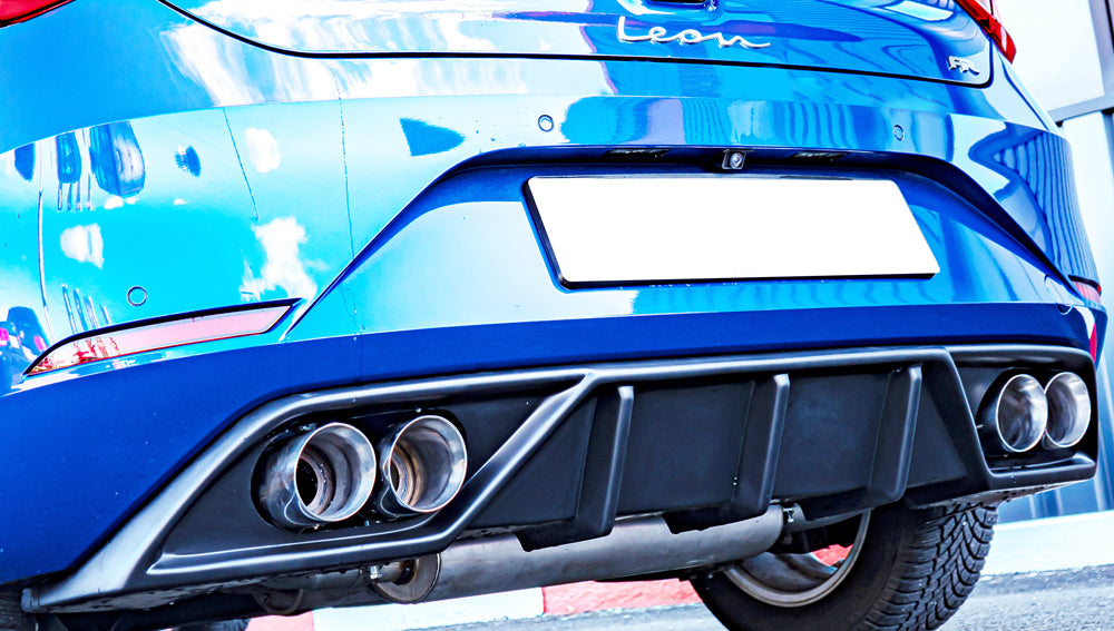 Rieger 00027056 SEAT Leon KL Rear Diffuser for Twin Tailpipe Left & Right -  Matte Black