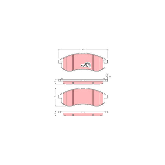 TRW Cotec Gdb3380 Brake Pad Set For Mitsubishi L200 Iii Pickup K6 With Acoustic Wear Warning