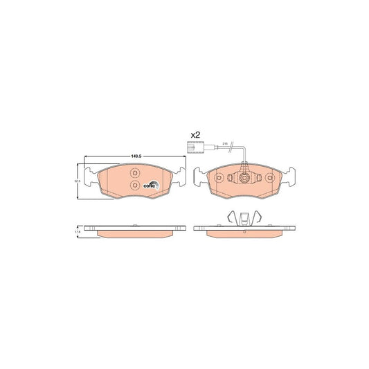 TRW Cotec Gdb1900 Brake Pad Set Incl Wear Warning Contact